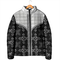 Black Hawaii Paniolo Quilt Motif Padded Jacket LT05 - Polynesian Pride
