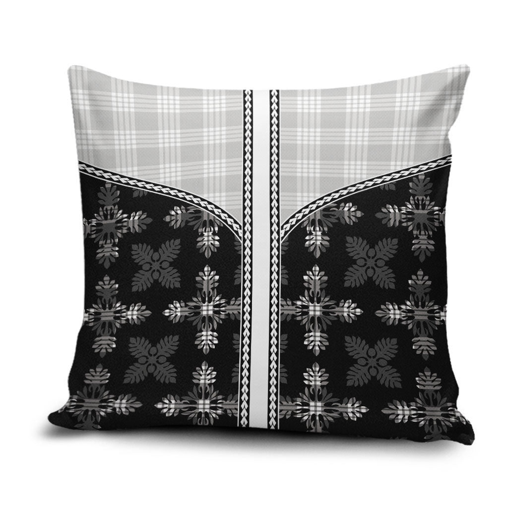 Black Hawaii Paniolo Quilt Motif Pillow Cover