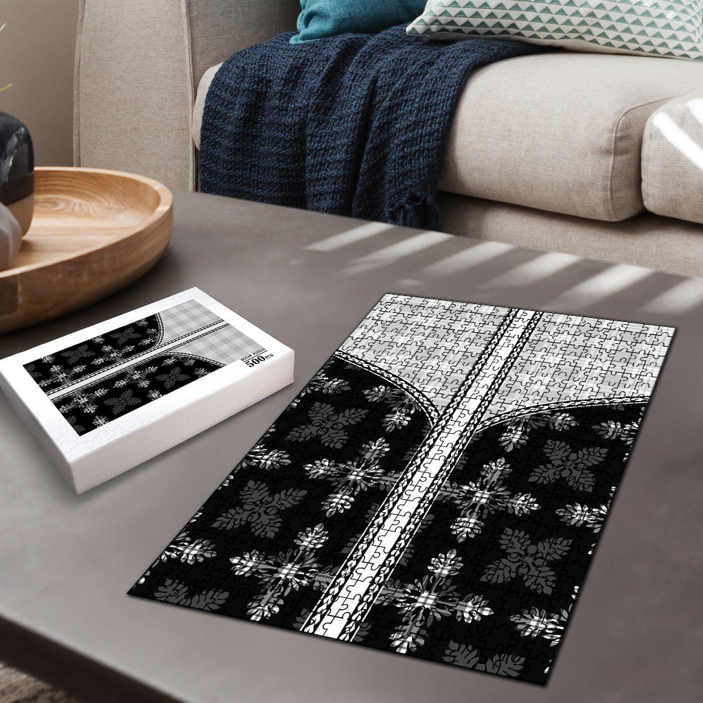 Black Hawaii Paniolo Quilt Motif Puzzle LT05 - Polynesian Pride