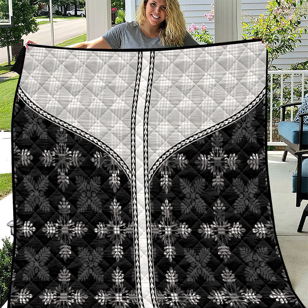 Black Hawaii Paniolo Quilt Motif Quilt LT05 Black - Polynesian Pride