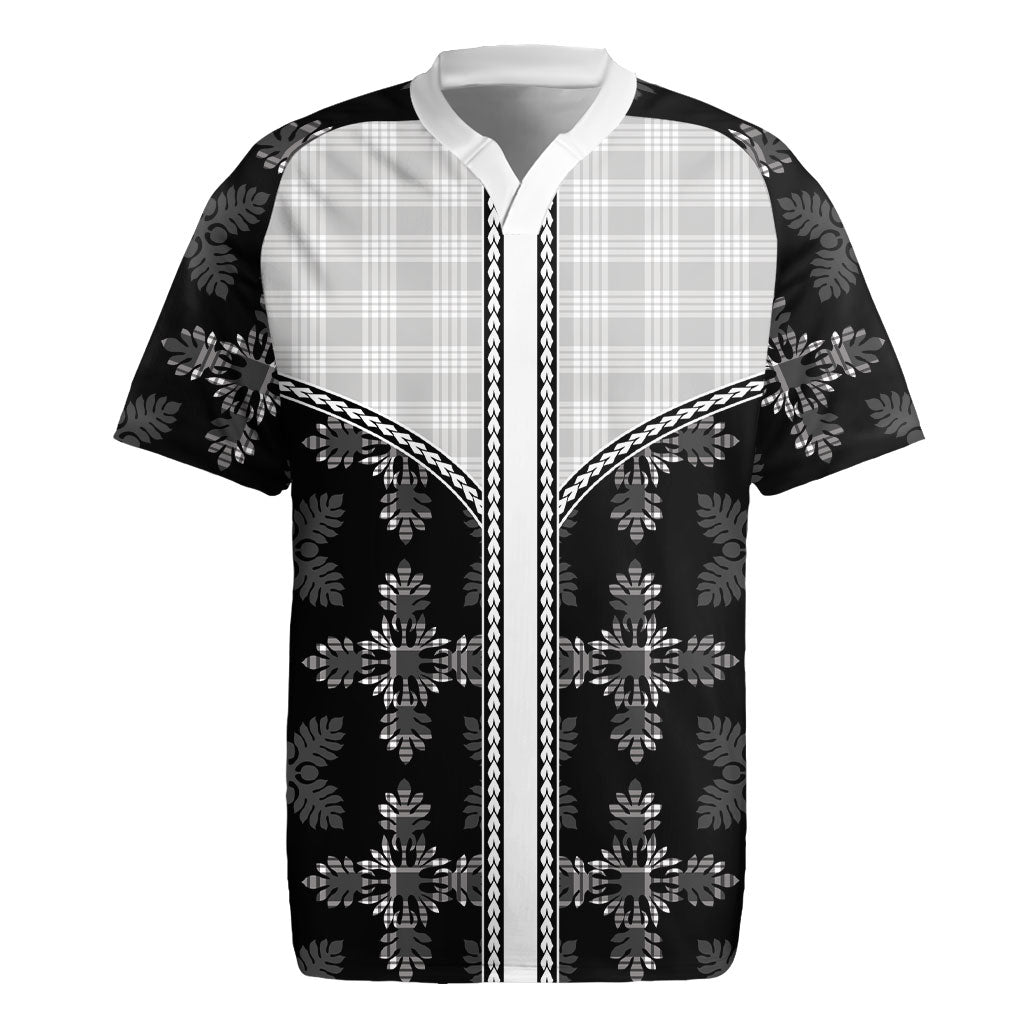 Black Hawaii Paniolo Quilt Motif Rugby Jersey LT05 Black - Polynesian Pride