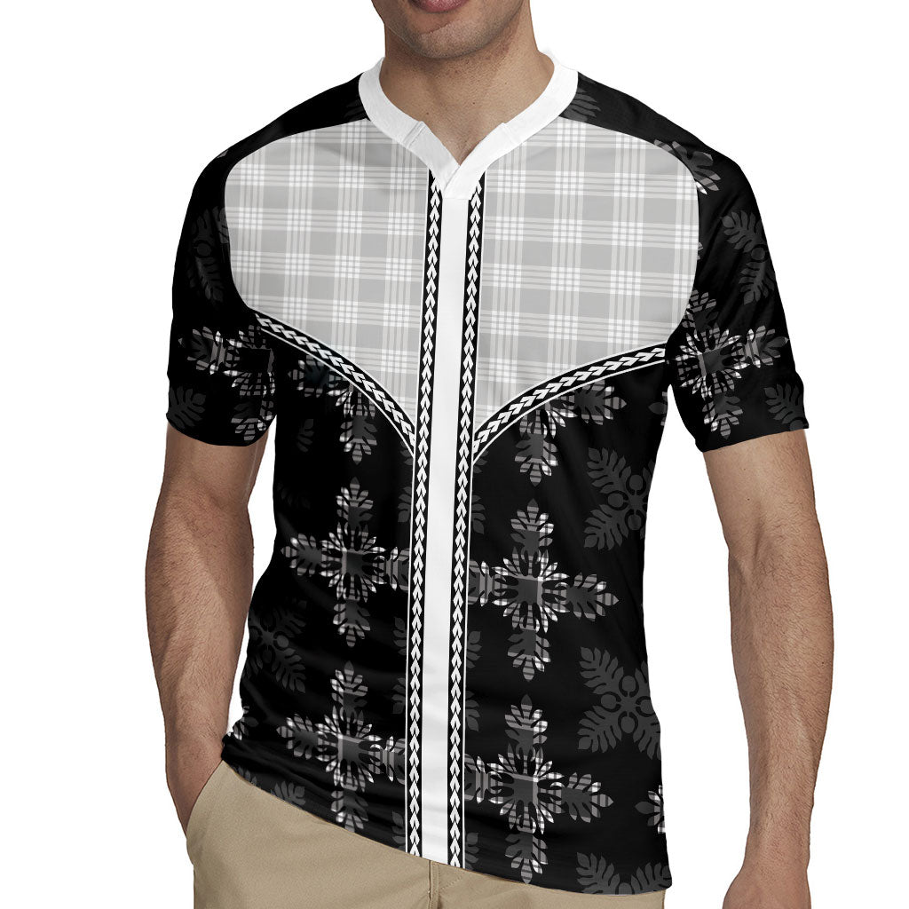 Black Hawaii Paniolo Quilt Motif Rugby Jersey LT05 - Polynesian Pride