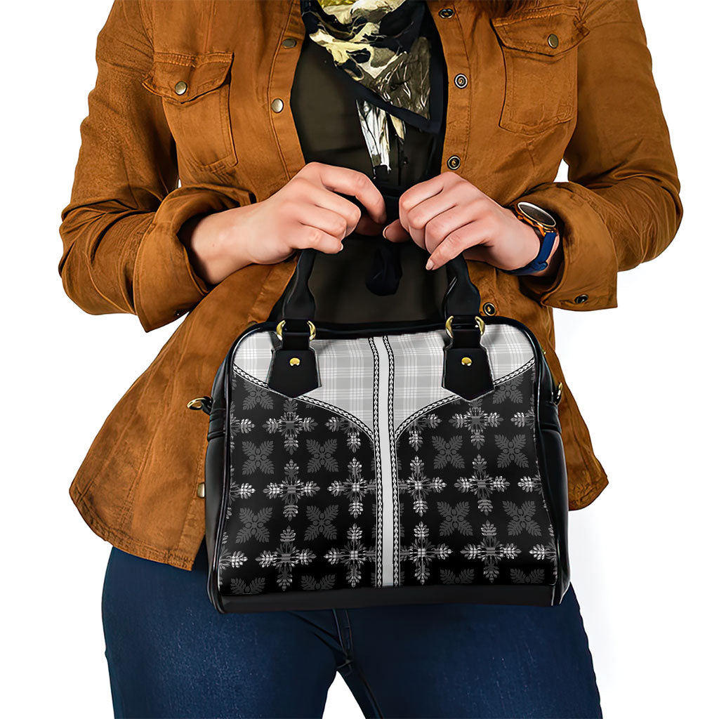 Black Hawaii Paniolo Quilt Motif Shoulder Handbag LT05 - Polynesian Pride