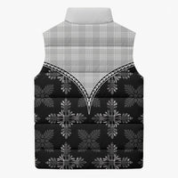 Black Hawaii Paniolo Quilt Motif Sleeveless Puffer Jacket LT05 - Polynesian Pride