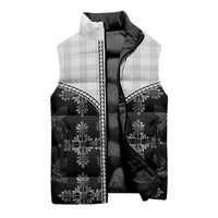 Black Hawaii Paniolo Quilt Motif Sleeveless Puffer Jacket LT05 - Polynesian Pride