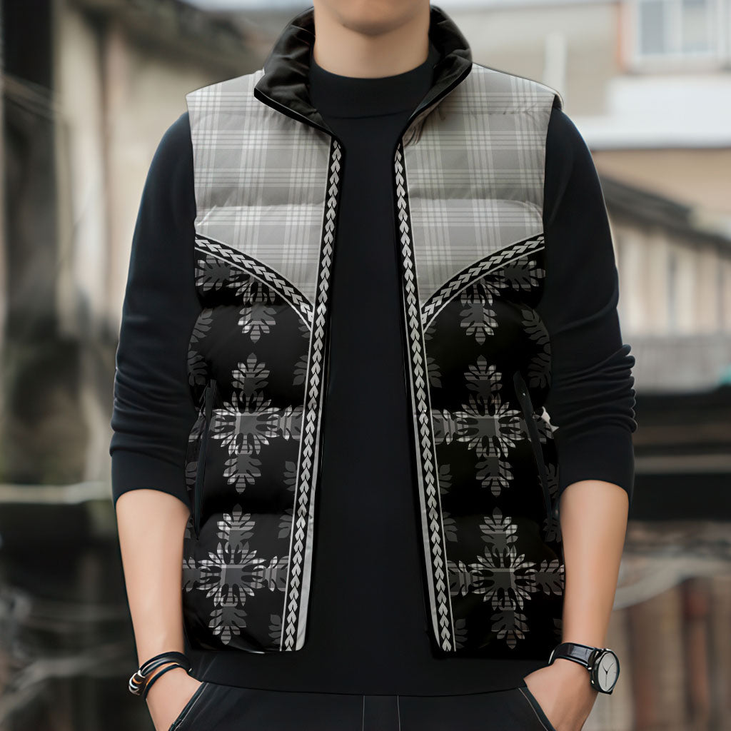 Black Hawaii Paniolo Quilt Motif Sleeveless Puffer Jacket LT05 - Polynesian Pride