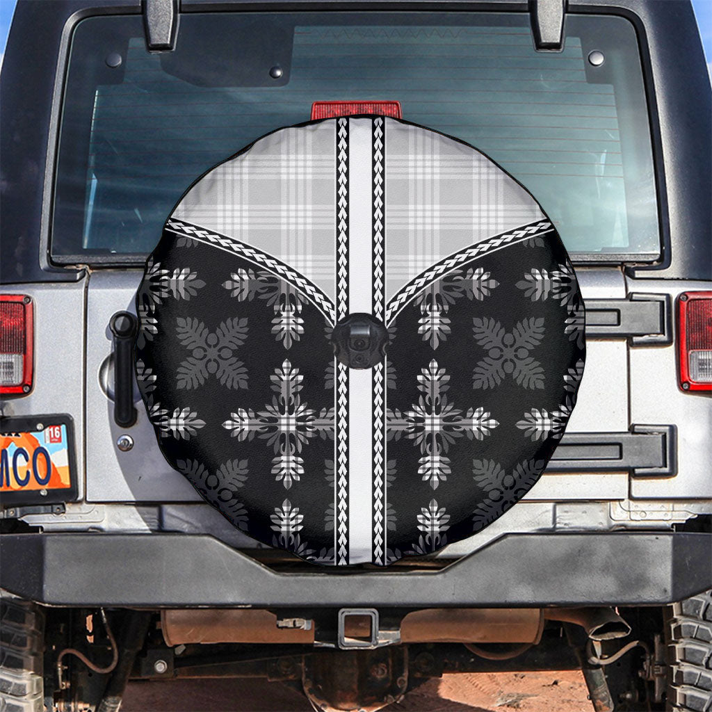 Black Hawaii Paniolo Quilt Motif Spare Tire Cover LT05 Black - Polynesian Pride