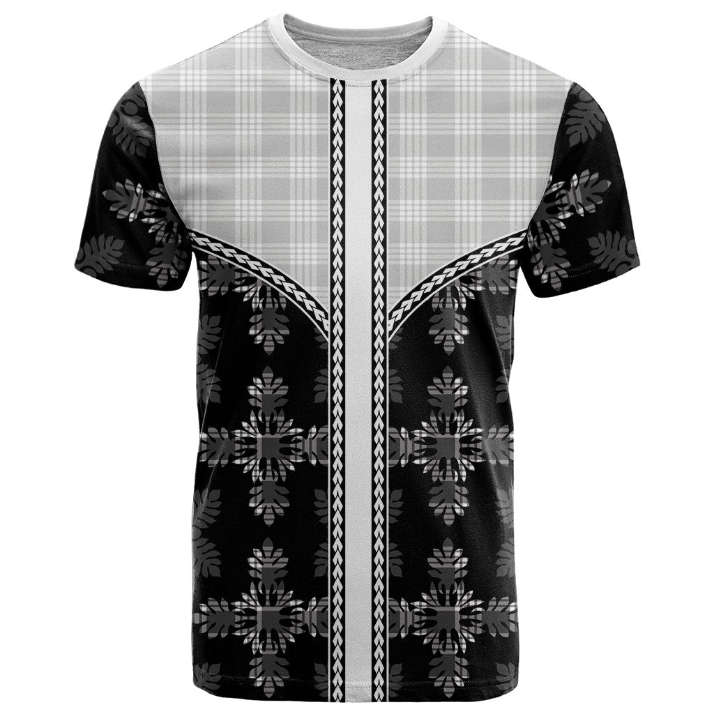 Black Hawaii Paniolo Quilt Motif T Shirt LT05 Black - Polynesian Pride
