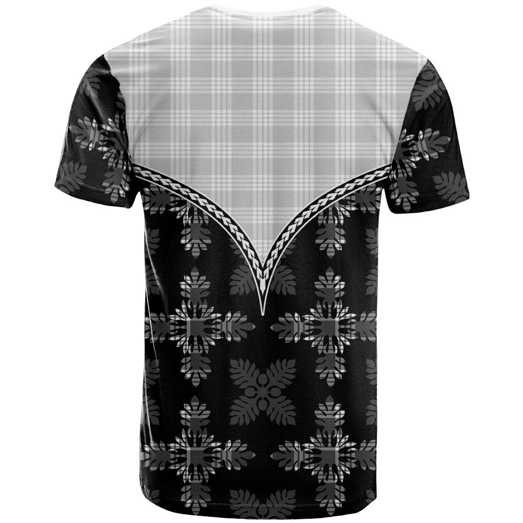 Black Hawaii Paniolo Quilt Motif T Shirt LT05 - Polynesian Pride