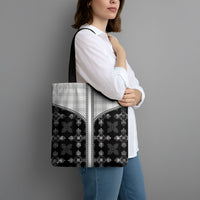 Black Hawaii Paniolo Quilt Motif Tote Bag LT05 - Polynesian Pride