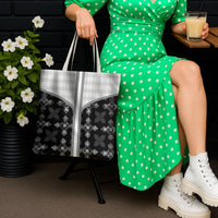 Black Hawaii Paniolo Quilt Motif Tote Bag LT05 - Polynesian Pride