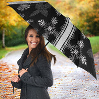 Black Hawaii Paniolo Quilt Motif Umbrella LT05 - Polynesian Pride