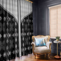 Black Hawaii Paniolo Quilt Motif Window Curtain LT05 - Polynesian Pride