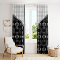 Black Hawaii Paniolo Quilt Motif Window Curtain LT05 - Polynesian Pride