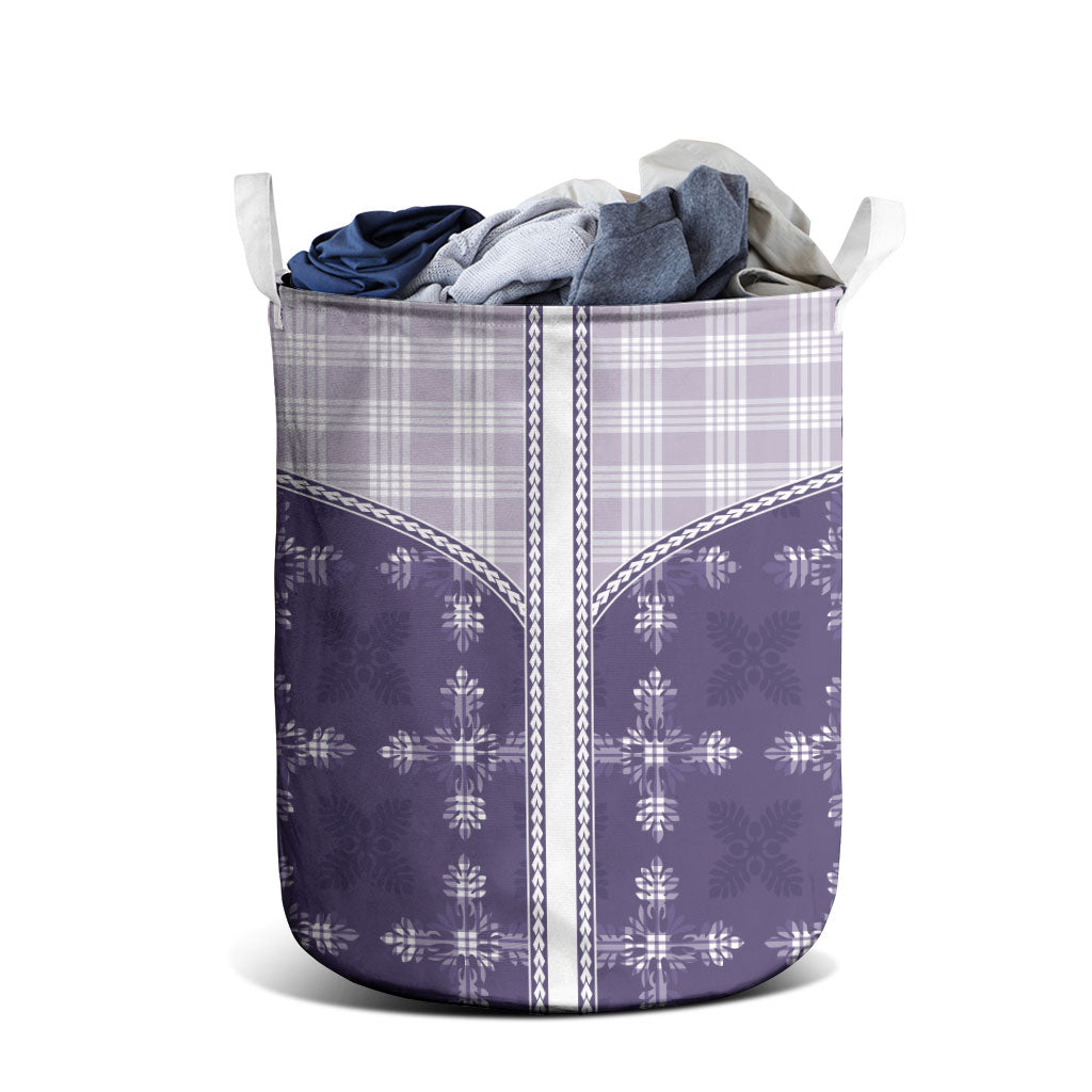 Purple Hawaii Paniolo Quilt Motif Laundry Basket LT05 - Polynesian Pride