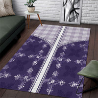 Purple Hawaii Paniolo Quilt Motif Area Rug LT05 Purple - Polynesian Pride