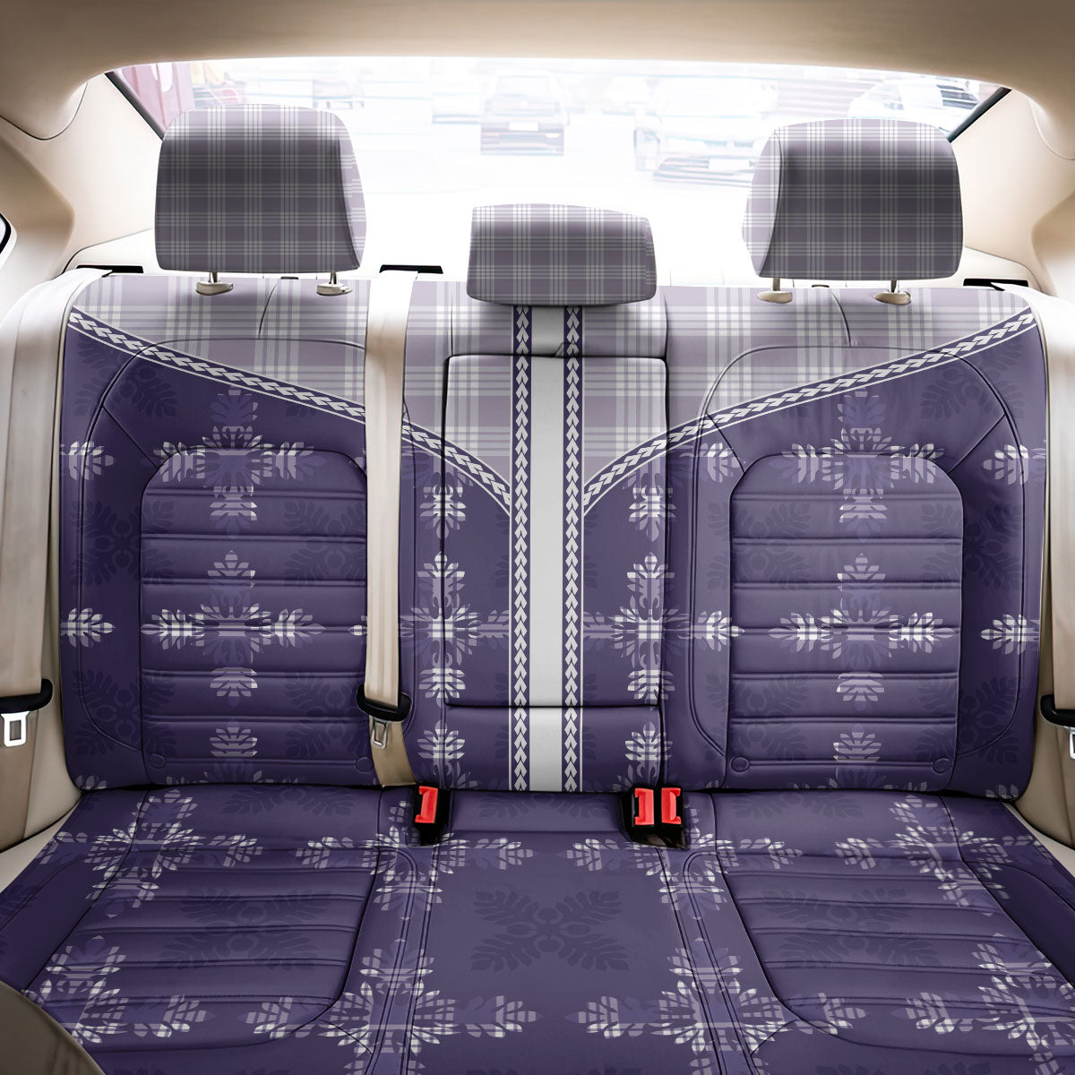 Purple Hawaii Paniolo Quilt Motif Back Car Seat Cover LT05 - Polynesian Pride