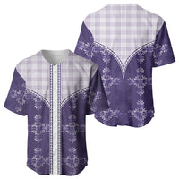 Purple Hawaii Paniolo Quilt Motif Baseball Jersey LT05 - Polynesian Pride