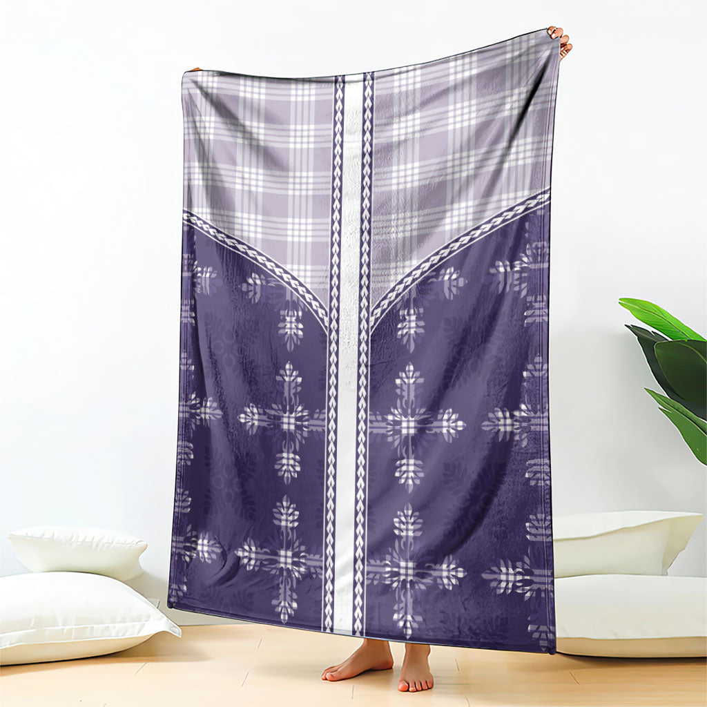 Purple Hawaii Paniolo Quilt Motif Blanket LT05 - Polynesian Pride