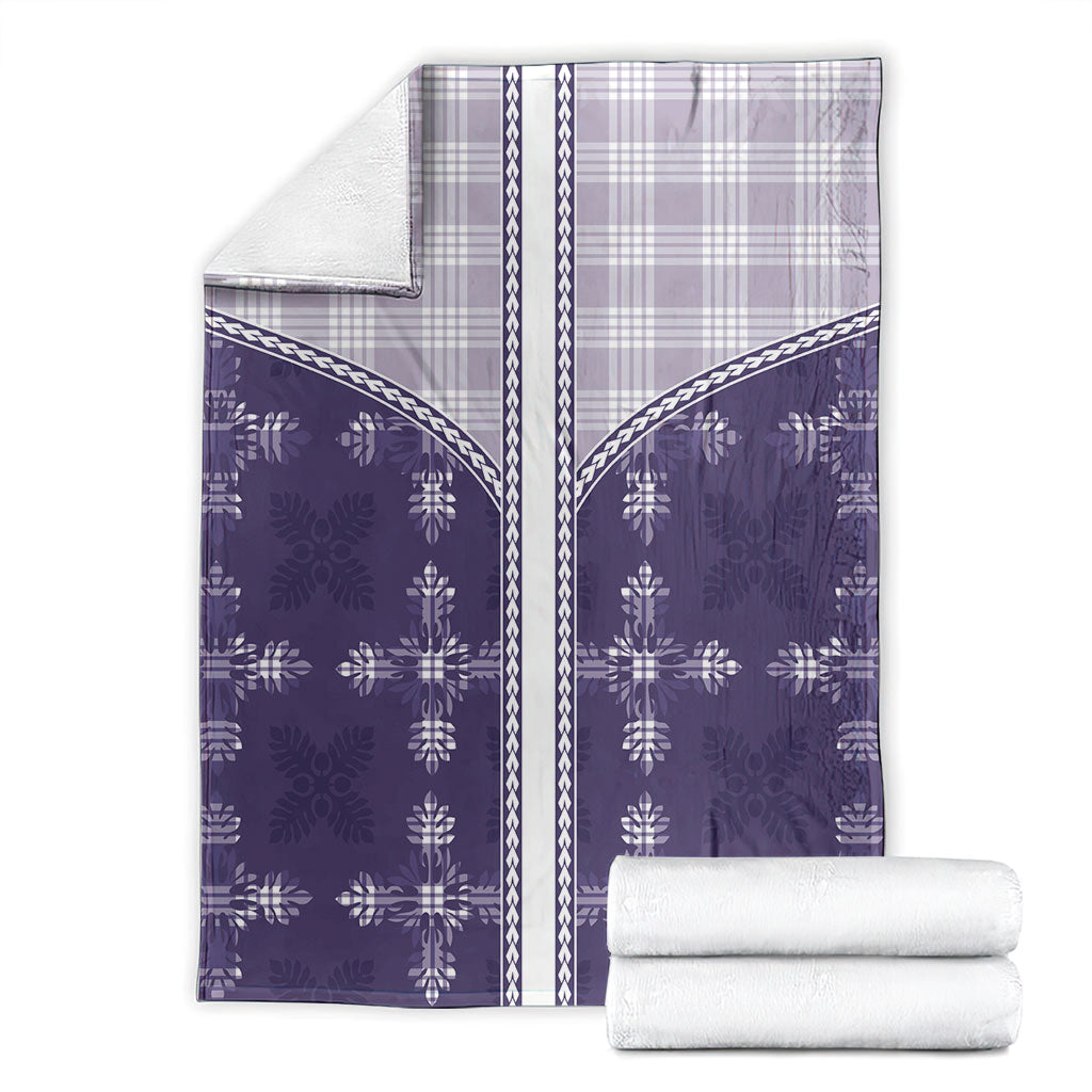 Purple Hawaii Paniolo Quilt Motif Blanket LT05 - Polynesian Pride
