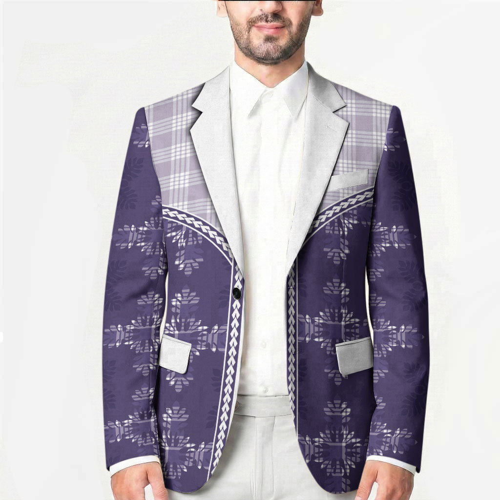 Purple Hawaii Paniolo Quilt Motif Blazer LT05 - Polynesian Pride