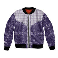 Purple Hawaii Paniolo Quilt Motif Bomber Jacket LT05 Unisex Purple - Polynesian Pride
