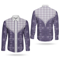 Purple Hawaii Paniolo Quilt Motif Couples Matching Puletasi and Long Sleeve Button Shirt LT05 - Polynesian Pride