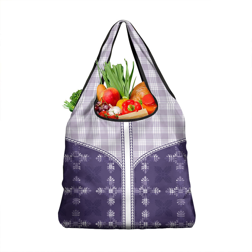 Purple Hawaii Paniolo Quilt Motif Grocery Bag LT05 1-pack One Size Purple - Polynesian Pride