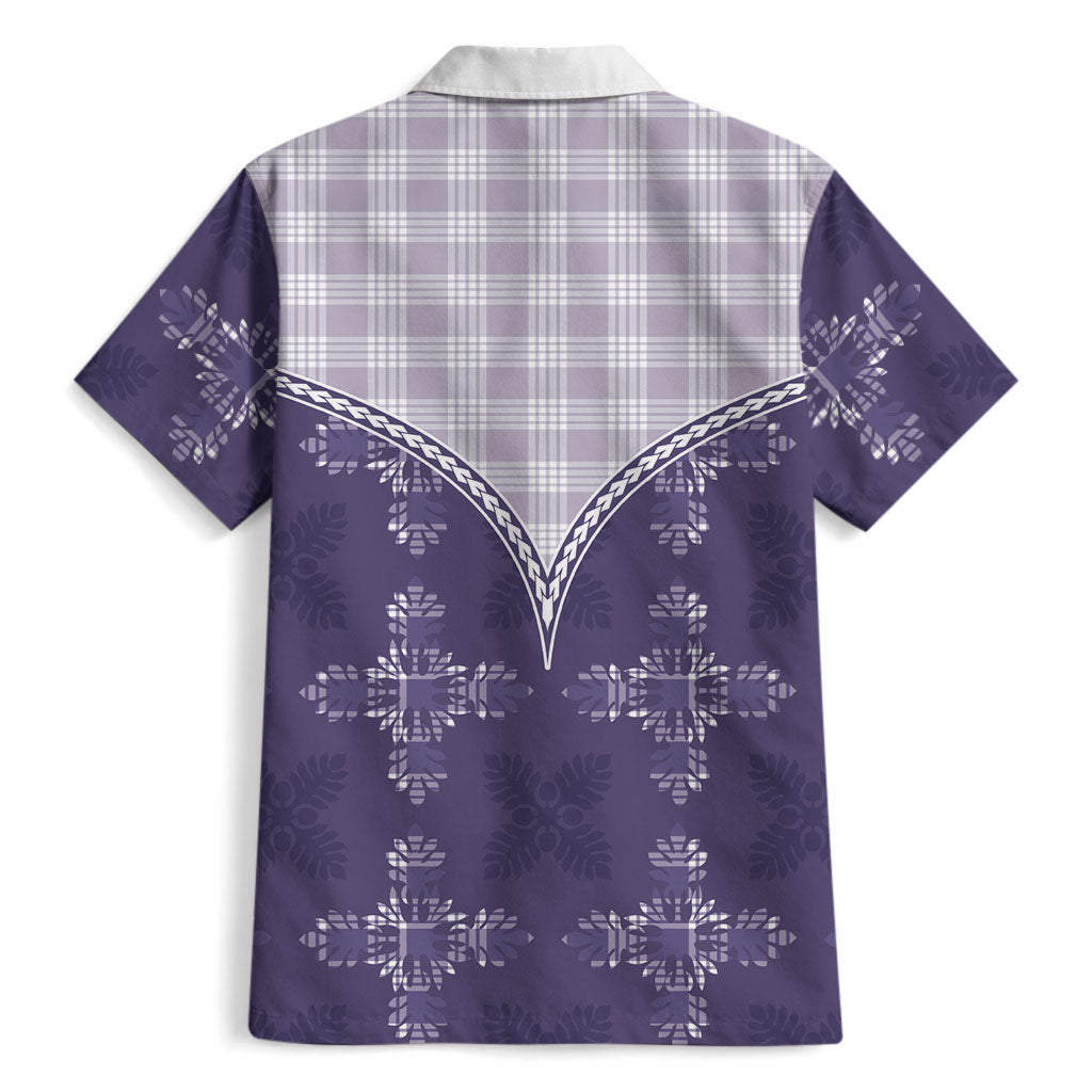 Purple Hawaii Paniolo Quilt Motif Hawaiian Shirt LT05 - Polynesian Pride