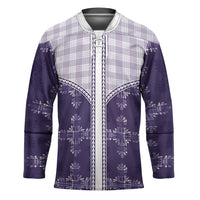 Purple Hawaii Paniolo Quilt Motif Hockey Jersey LT05 Unisex Purple - Polynesian Pride