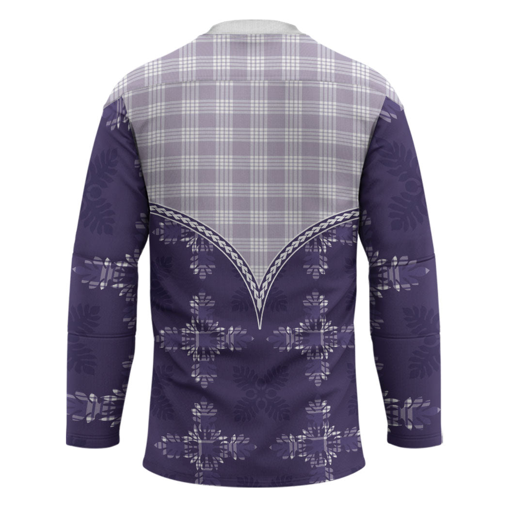 Purple Hawaii Paniolo Quilt Motif Hockey Jersey LT05 - Polynesian Pride