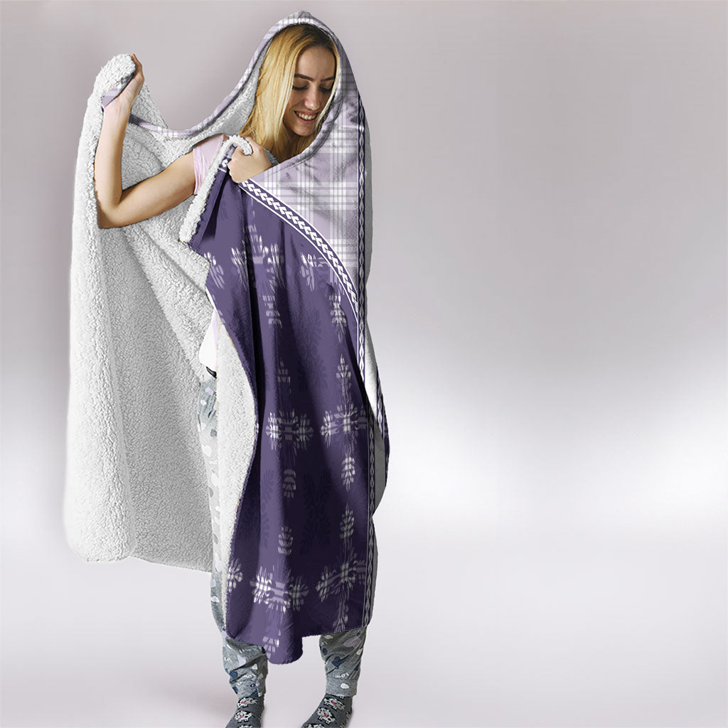 Purple Hawaii Paniolo Quilt Motif Hooded Blanket LT05 - Polynesian Pride