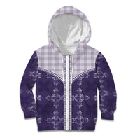 Purple Hawaii Paniolo Quilt Motif Kid Hoodie LT05 Hoodie Purple - Polynesian Pride