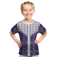 Purple Hawaii Paniolo Quilt Motif Kid T Shirt LT05 Purple - Polynesian Pride