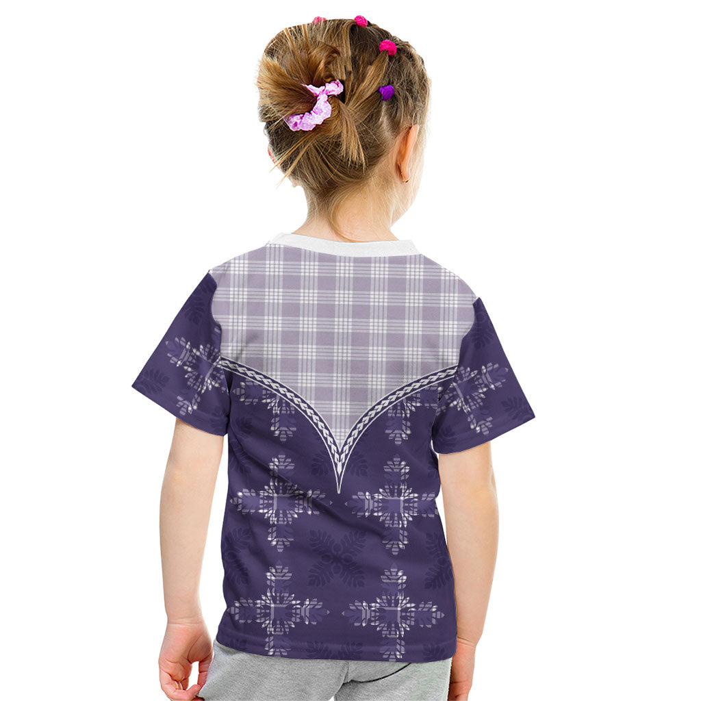 Purple Hawaii Paniolo Quilt Motif Kid T Shirt LT05 - Polynesian Pride