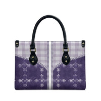 Purple Hawaii Paniolo Quilt Motif Leather Bag LT05 - Polynesian Pride