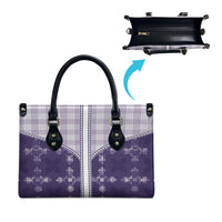 Purple Hawaii Paniolo Quilt Motif Leather Bag LT05 - Polynesian Pride