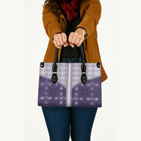 Purple Hawaii Paniolo Quilt Motif Leather Bag LT05 - Polynesian Pride