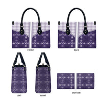 Purple Hawaii Paniolo Quilt Motif Leather Bag LT05 - Polynesian Pride