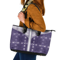 Purple Hawaii Paniolo Quilt Motif Leather Tote Bag LT05 Purple - Polynesian Pride