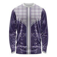 Purple Hawaii Paniolo Quilt Motif Long Sleeve Shirt LT05 Unisex Purple - Polynesian Pride