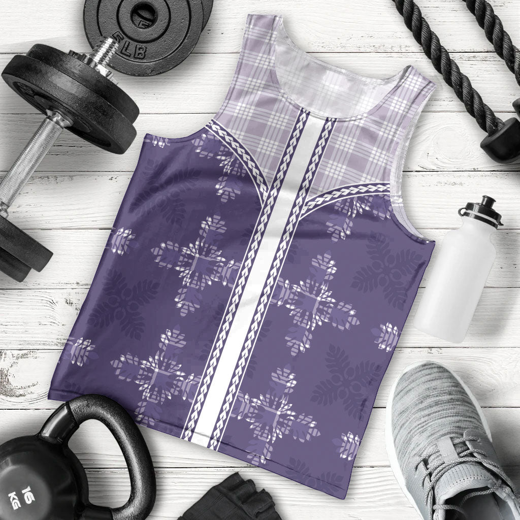 Purple Hawaii Paniolo Quilt Motif Men Tank Top LT05 - Polynesian Pride
