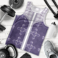 Purple Hawaii Paniolo Quilt Motif Men Tank Top LT05 - Polynesian Pride