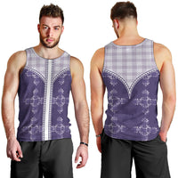 Purple Hawaii Paniolo Quilt Motif Men Tank Top LT05 - Polynesian Pride