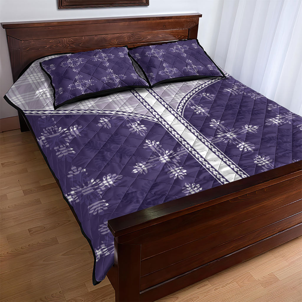 Purple Hawaii Paniolo Quilt Motif Quilt Bed Set LT05 - Polynesian Pride