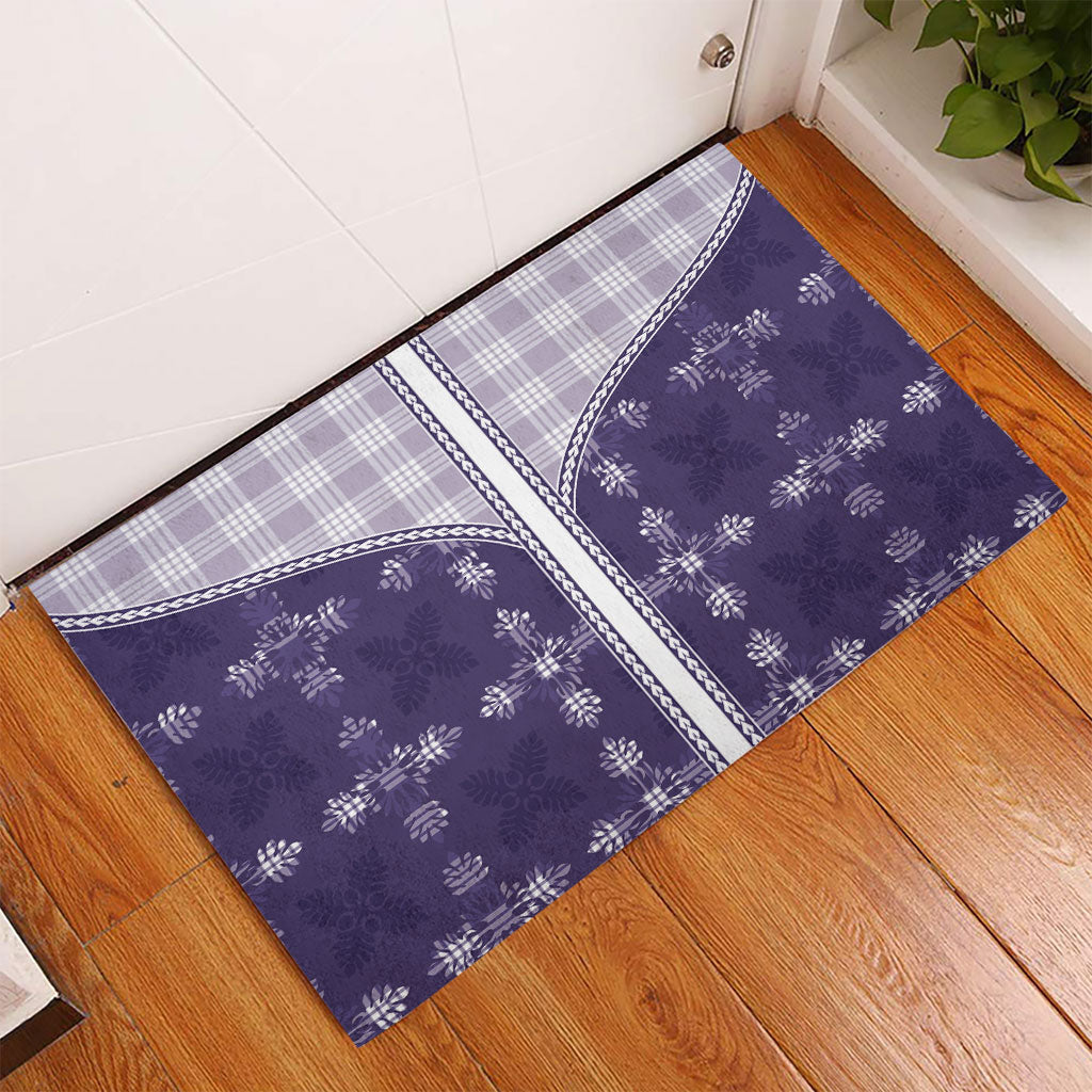 Purple Hawaii Paniolo Quilt Motif Rubber Doormat LT05 - Polynesian Pride