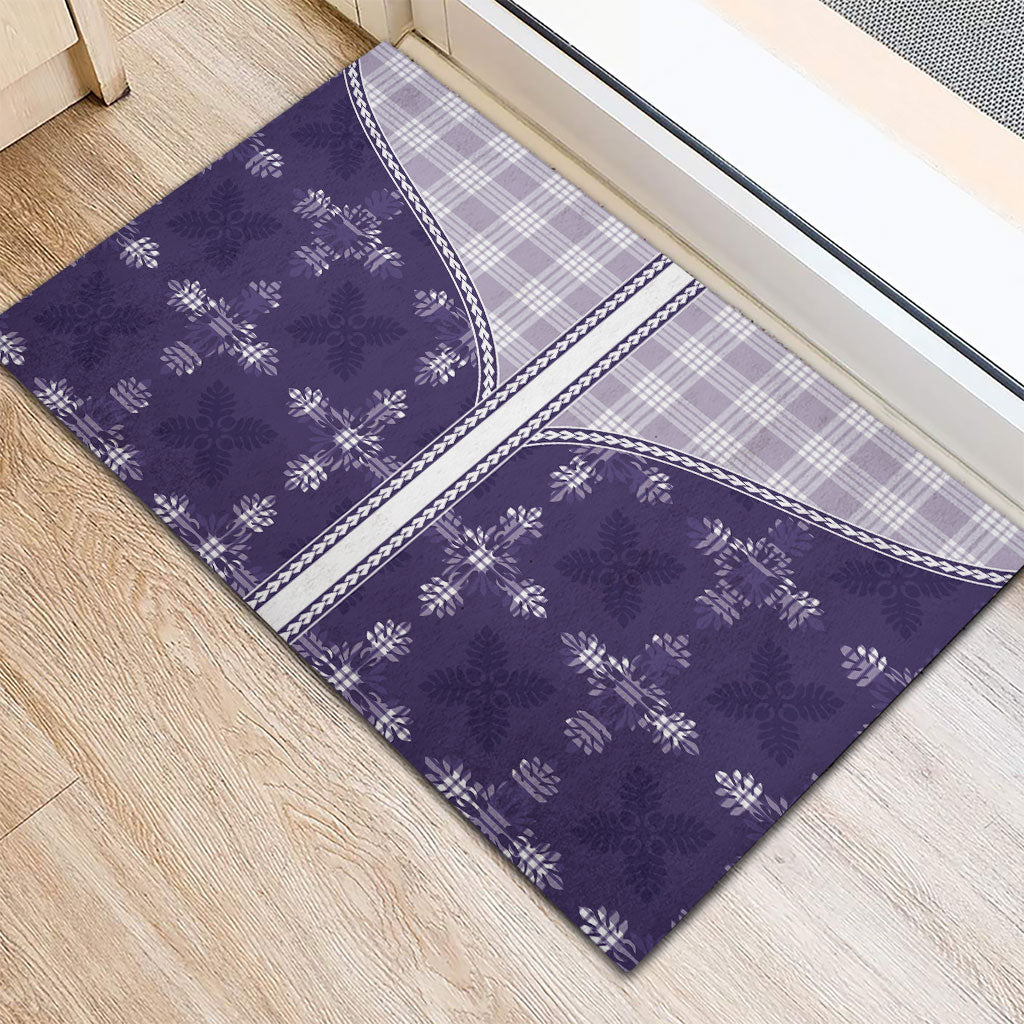 Purple Hawaii Paniolo Quilt Motif Rubber Doormat LT05 - Polynesian Pride
