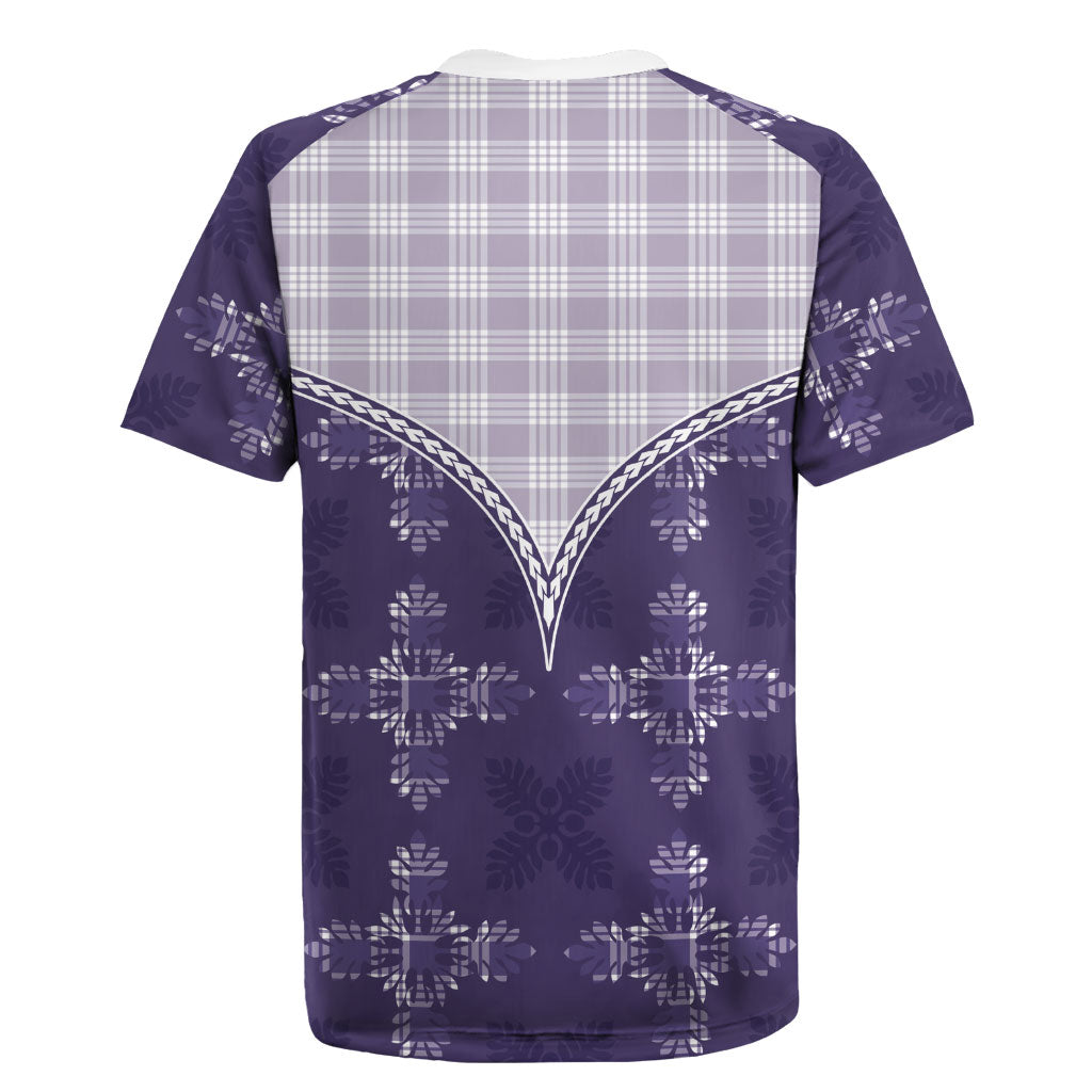 Purple Hawaii Paniolo Quilt Motif Rugby Jersey LT05 - Polynesian Pride