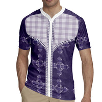 Purple Hawaii Paniolo Quilt Motif Rugby Jersey LT05 - Polynesian Pride