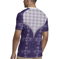 Purple Hawaii Paniolo Quilt Motif Rugby Jersey LT05 - Polynesian Pride